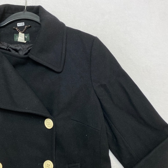 Vintage J. Crew Pea Coat Womens M Navy Double Breasted Nautical Jacket US Navy - Picture 2 of 14